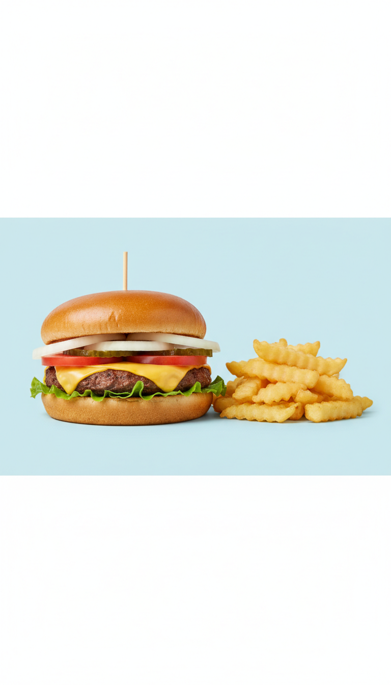 Classic Cheeseburger with Crinkle Fries