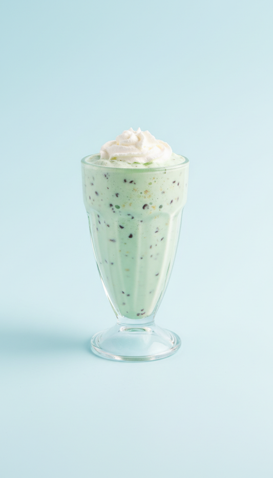 Mint Chip Milkshake in Soda Glass